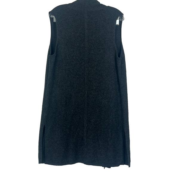 Tahari Womens Cardigan L Pure Luxe Cashmere Open Tunic Sweater Vest Sleeveless - Picture 2 of 8